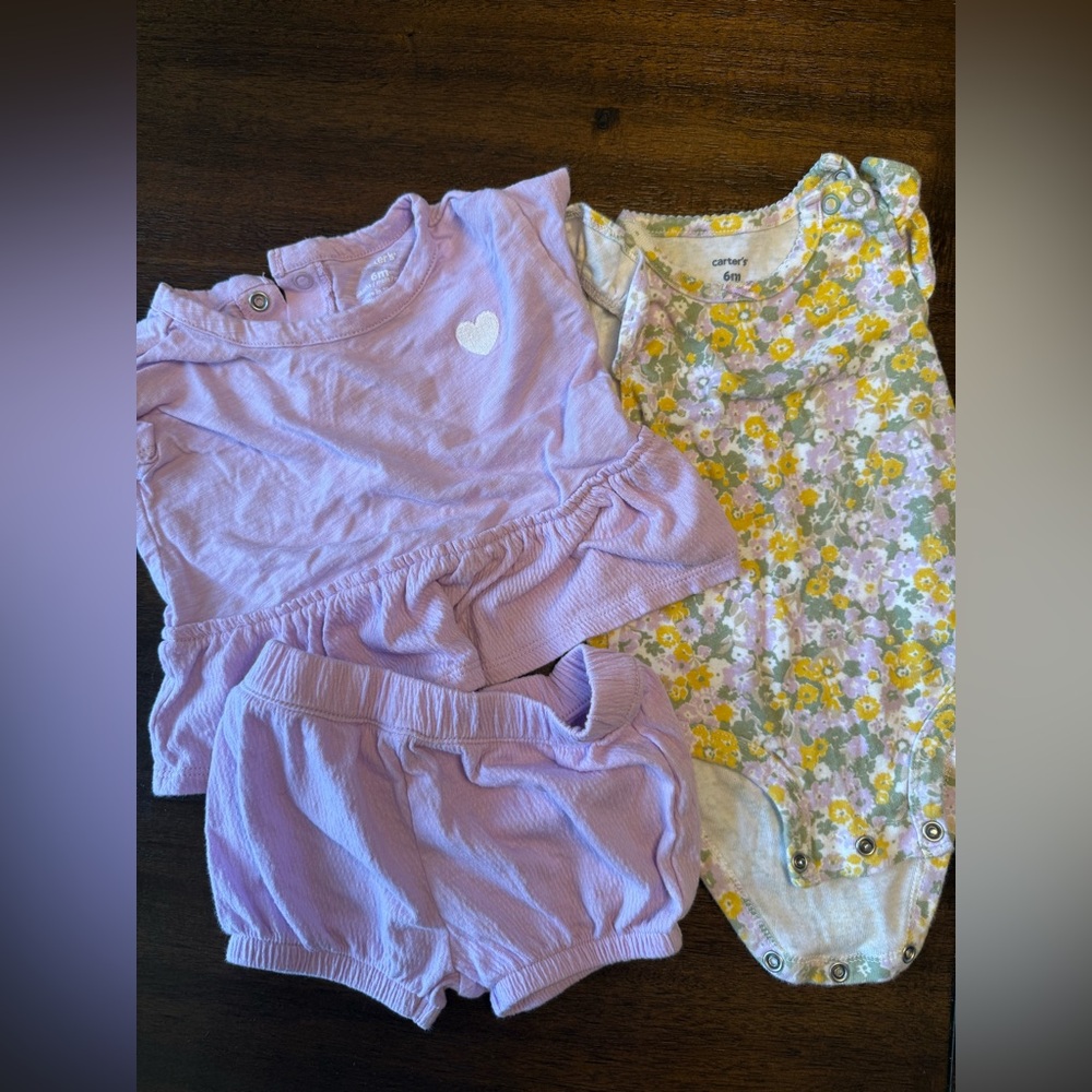 Carter's Lavender Baby Outfit Set with Floral Onesie